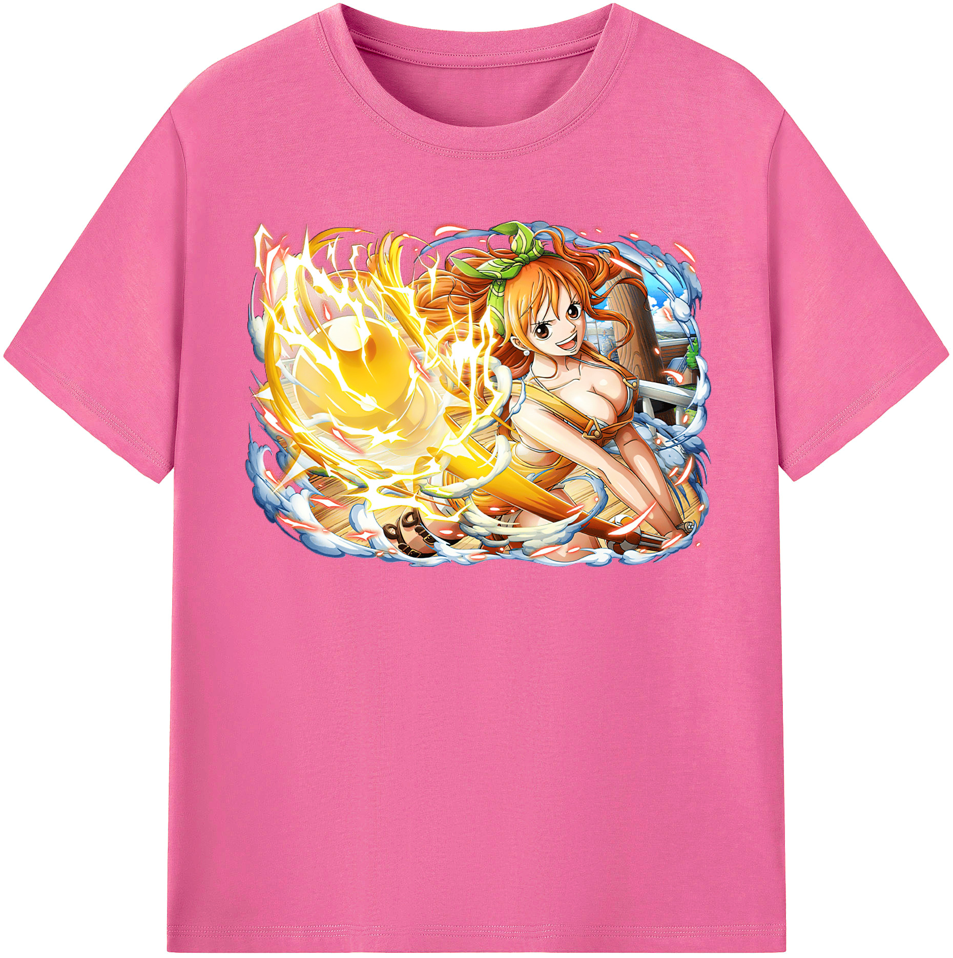 （画像用） ワンピース ナミ ONE PIECE Nami レディースカジュアルプリントTシャツ（綿100％）